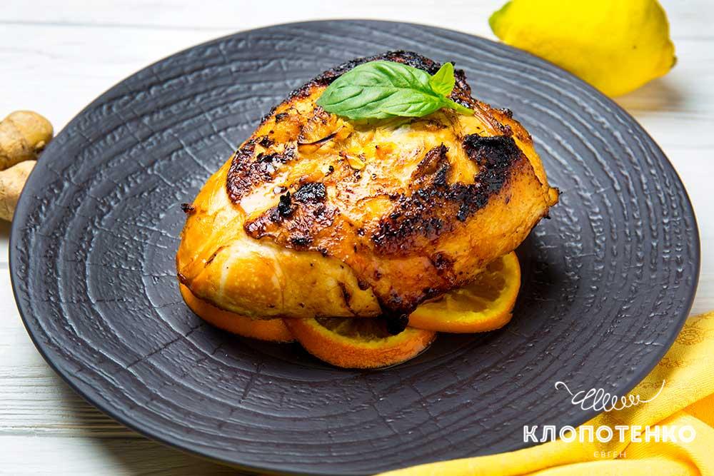 Куриная грудка с лимонно-имбирной глазировкой