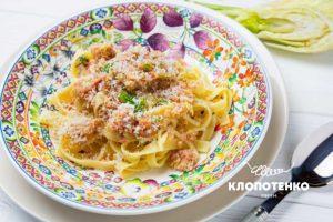 Паста с фенхелем и беконом