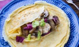 Блины с курицей и грибами