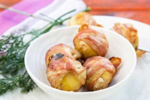 Шашлык из картошки с беконом