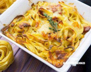 Проста запіканка з макаронів з беконом