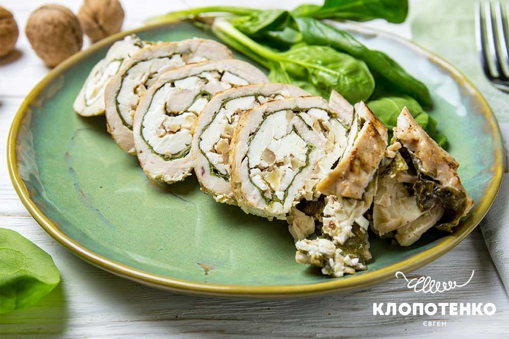 Курячий рулет з фетою