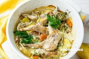 Печеня із кролика з вершками