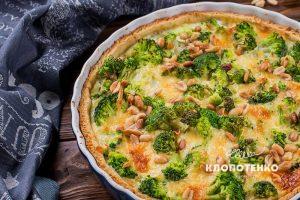 Киш с брокколи и арахисом