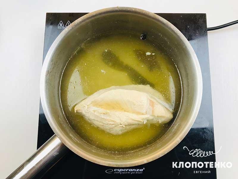 Отварите куриное филе
