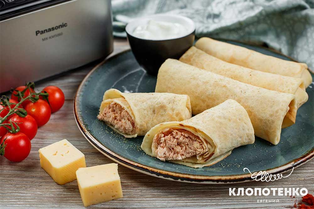 Блины с куриной начинкой