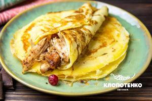 Блины с курицей и шоколадом