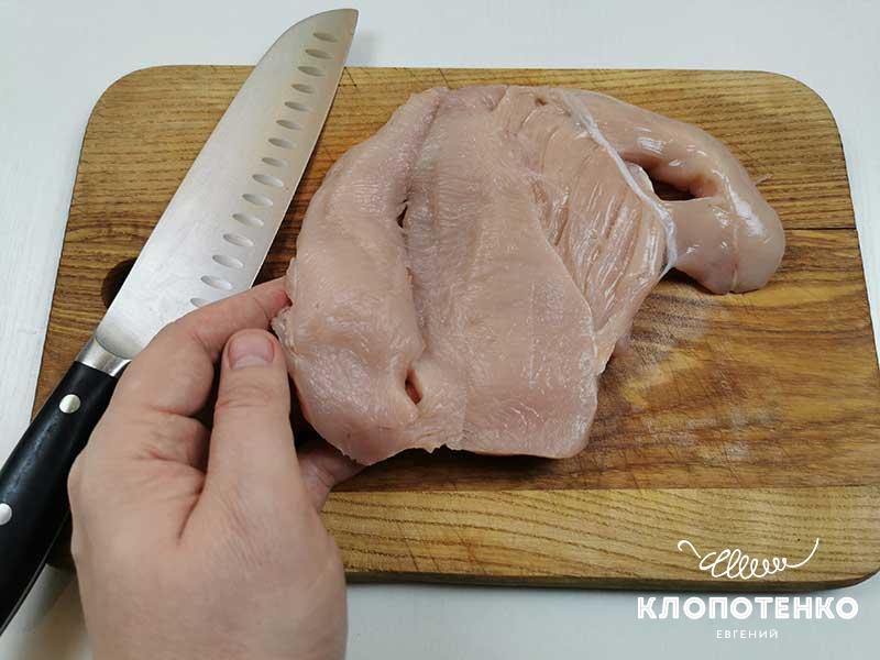 Разрежьте филе вдоль
