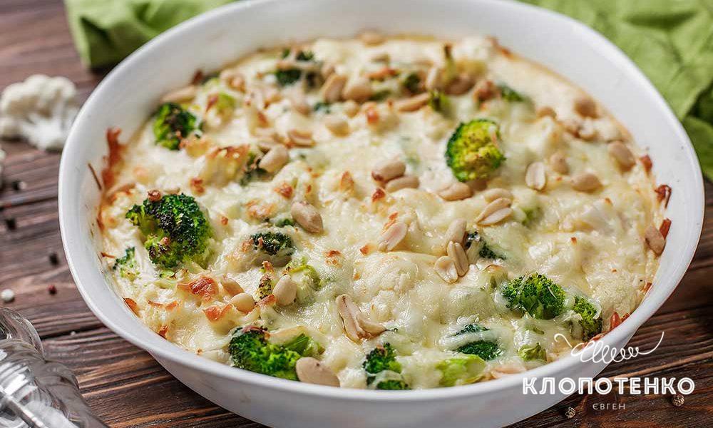 запеканка из брокколи и цветной капусты