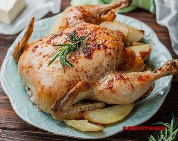 Курка запечена з топленим маслом
