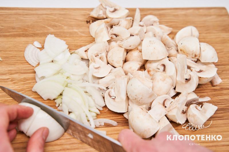 гречка с шампиньонами и миндалем