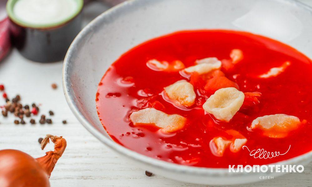 постный борщ с ушками