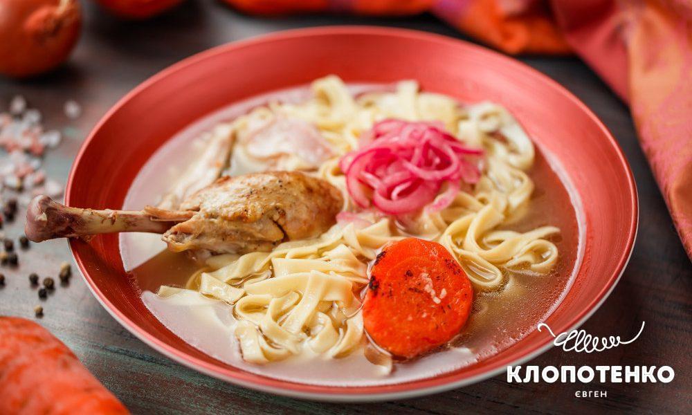 Chicken soup with homemade noodles