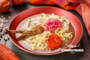 Chicken soup with homemade noodles