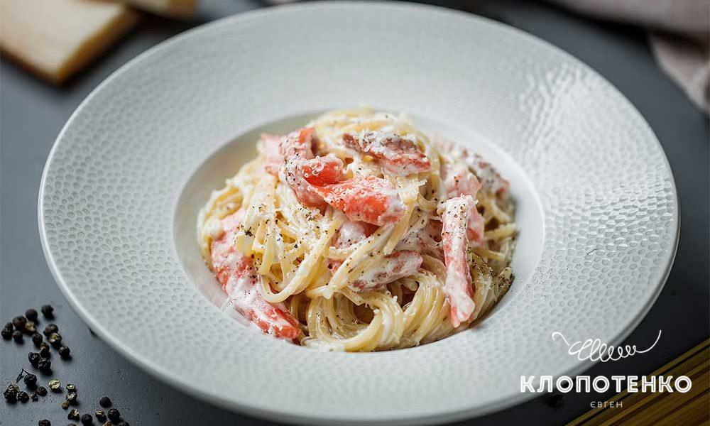 Спагетти с лососем