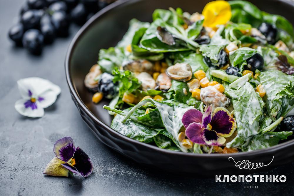 салат с мидиями и апельсином