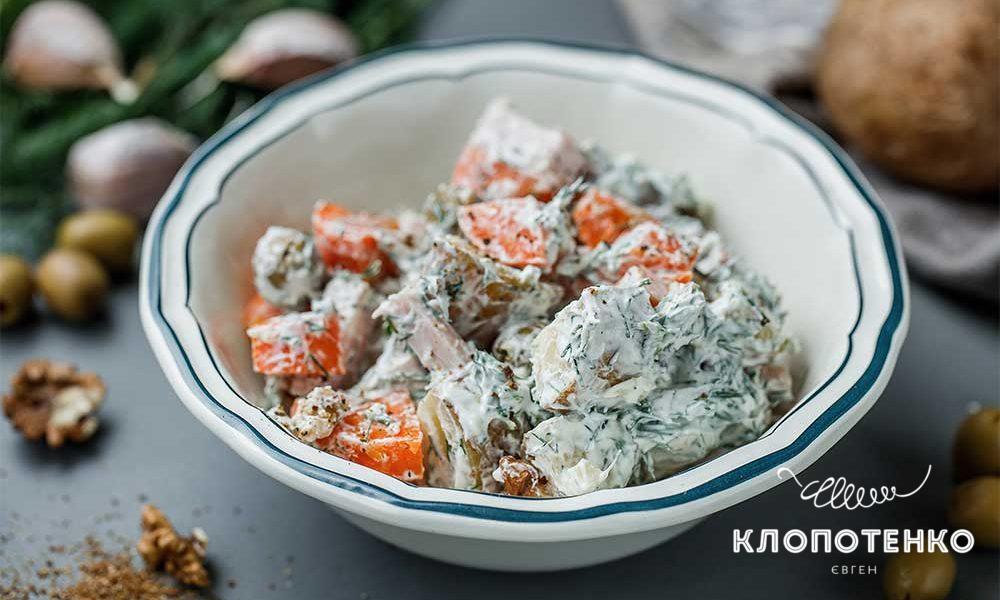 Салат с ветчиной и картофелем