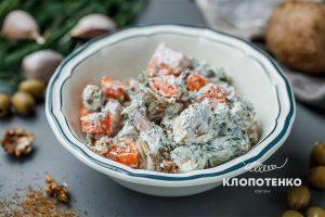 Салат с ветчиной и картофелем