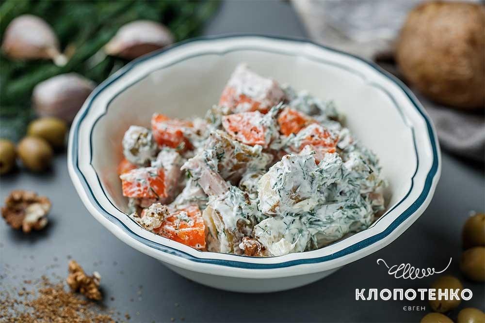 Салат с ветчиной и картофелем