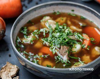 Грибна юшка з галушками