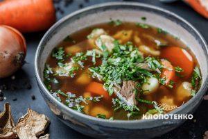 Грибная юшка с галушками