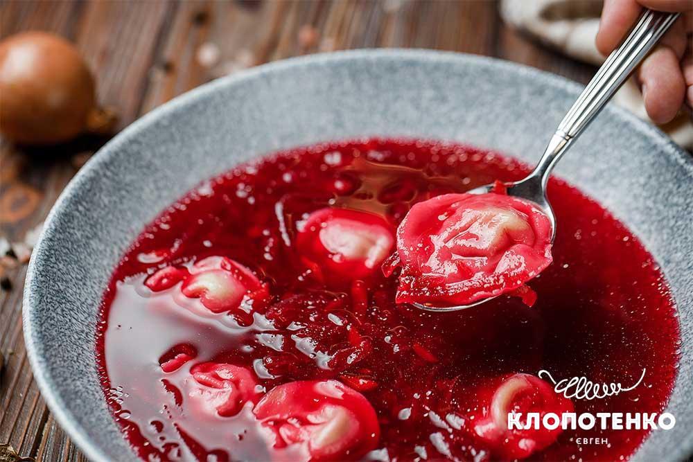 Постный борщ с «ушками»