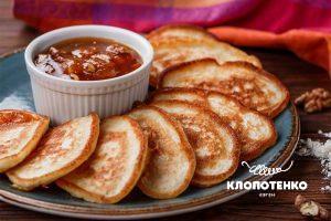 Pancakes with apricot jam