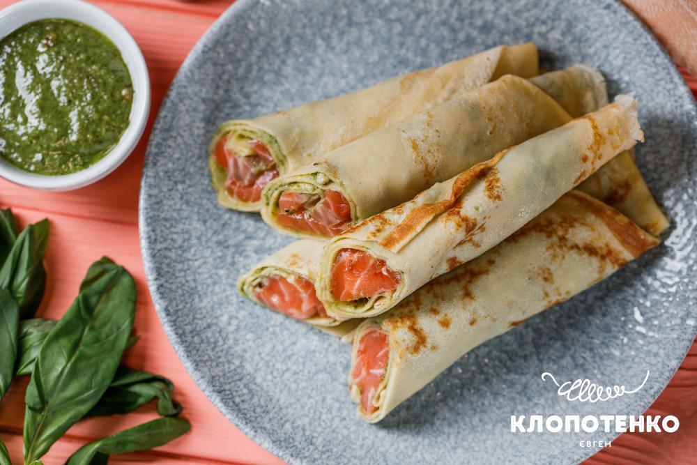 блины с семгой