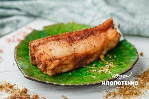 Roasted pork fat in chamomile