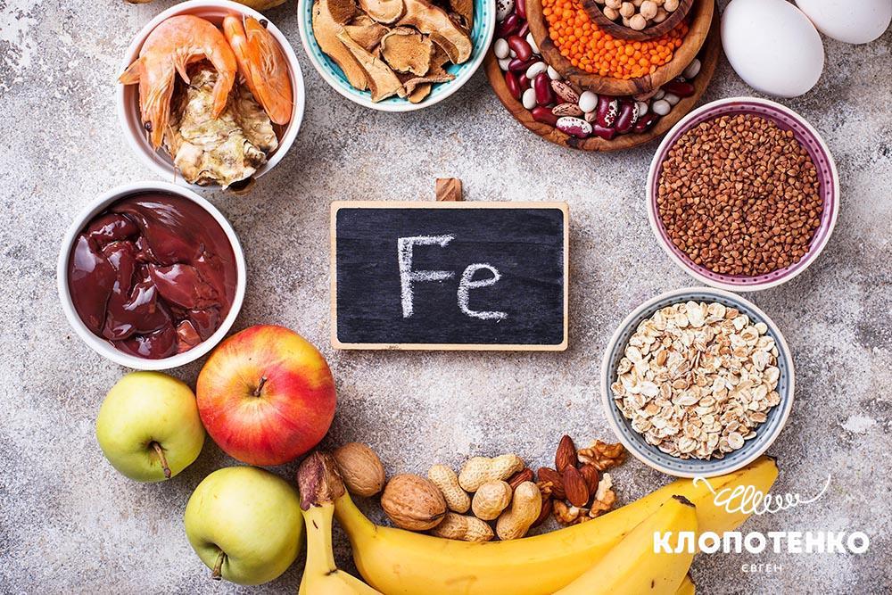 Продукти з вмістом заліза
