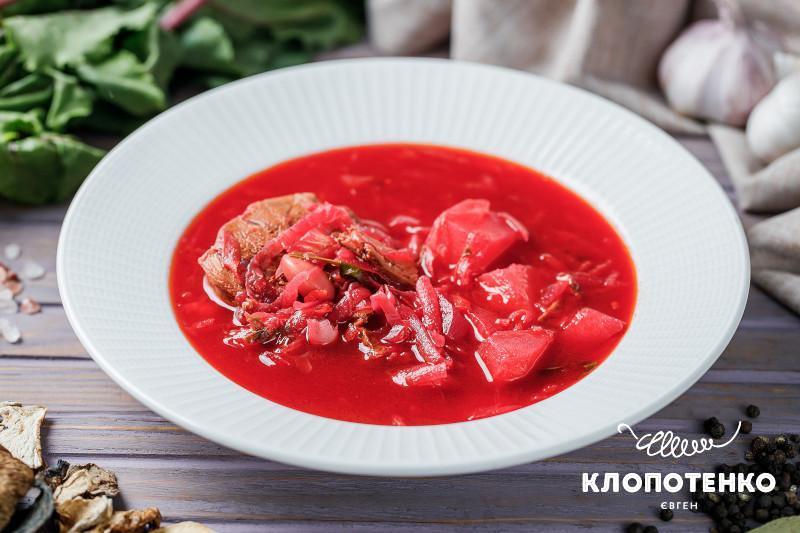 Борщ з білими грибами