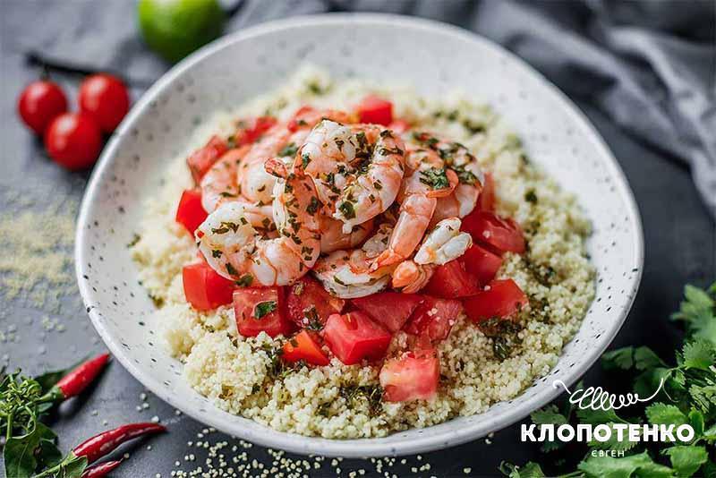 Кускус з креветками
