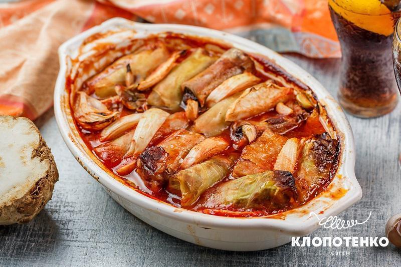 Класичні голубці запечені з ребрами 