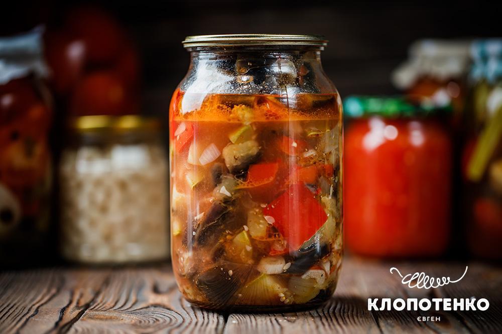 Салат на зиму баклажани з кабачками