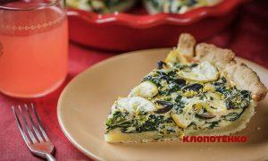 Заливний пиріг зі шпинатом