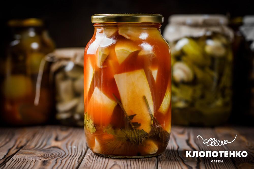 кабачки з кетчупом чилі