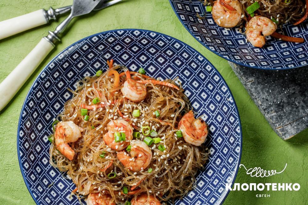 Фунчоза з креветками