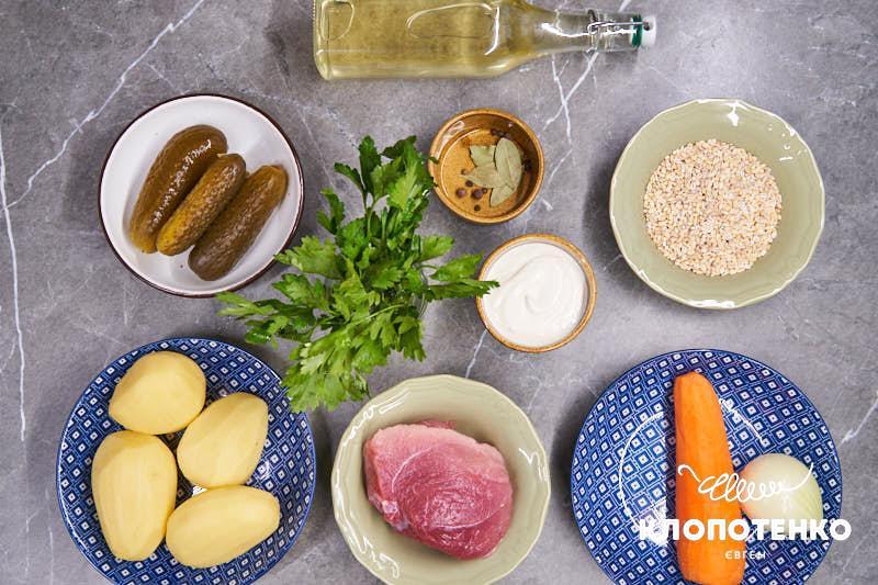 Інгредієнти для розсольника