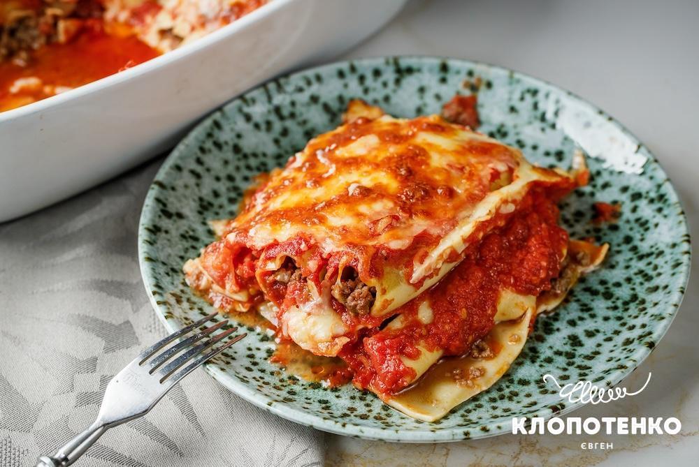 Рецепт канелоні з фаршем і болоньєзе