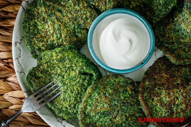 Оладки зі шпинатом