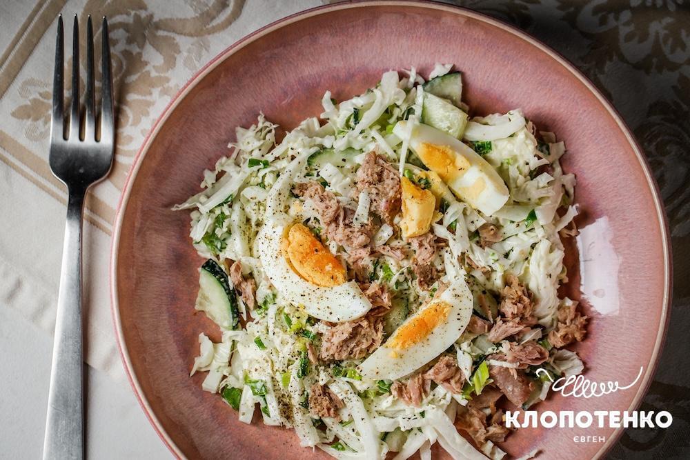 Рецепт салату з пекінської капусти та тунця