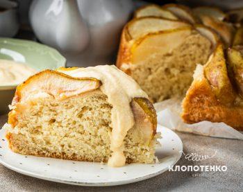 пиріг з грушею та кремом англез