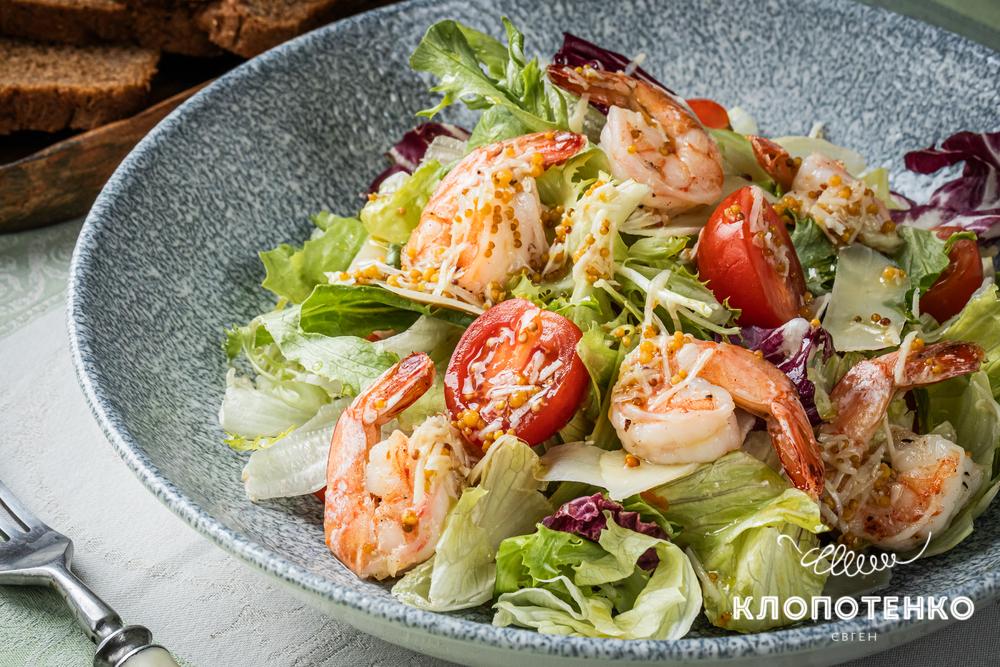 салат цезар з креветками