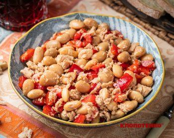 салат з квасолі та тунця