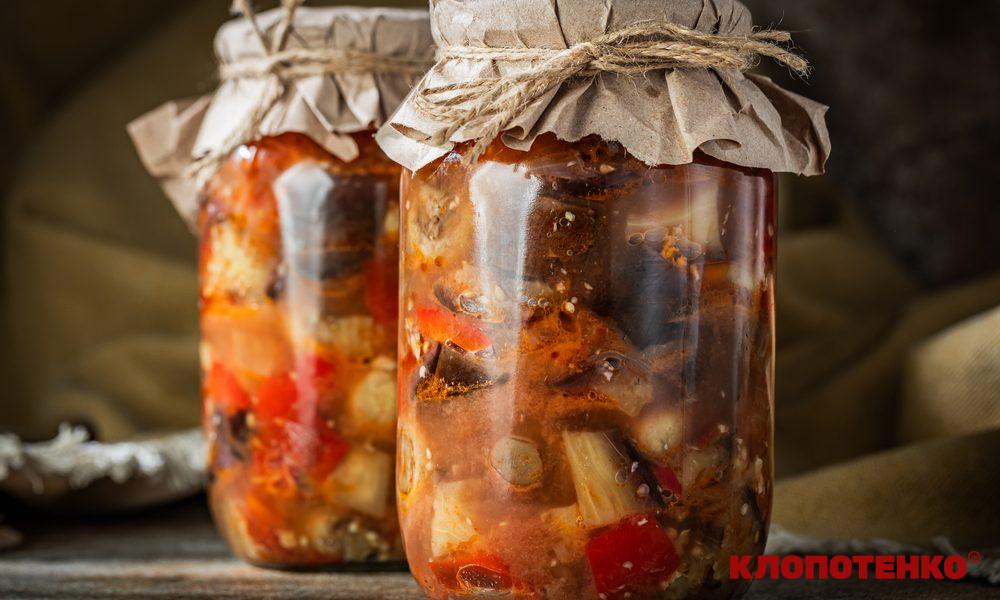 салат з баклажанів і шампіньйонів на зиму,