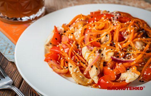 Теплий салат з курячим філе та овочами