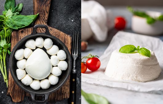 Моцарела чи рикота — який сир корисніший? Порівнює поживну цінність популярних сирів