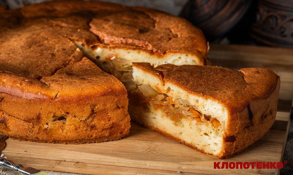 Заливний пиріг з капустою