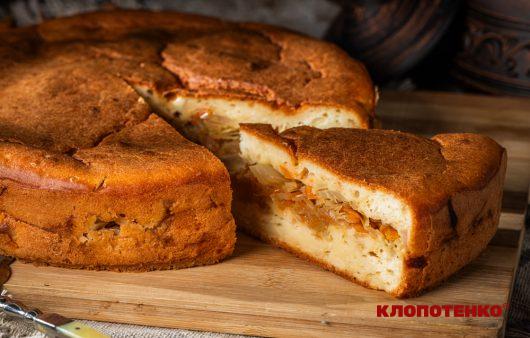 Заливний пиріг з капустою