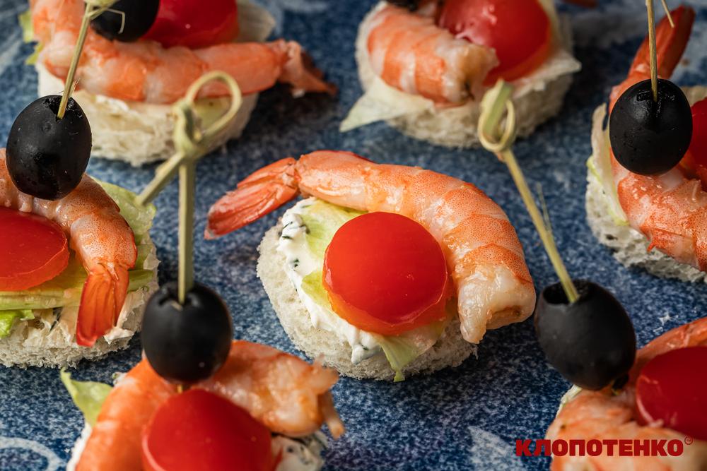 Канапки з креветками